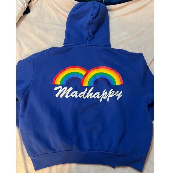 Madhappy Blue Hoodie with Rainbow Logo - Picture 4 of 5
